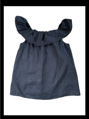 J. Crew 100% linen sleeveless ruffle babydoll top XS